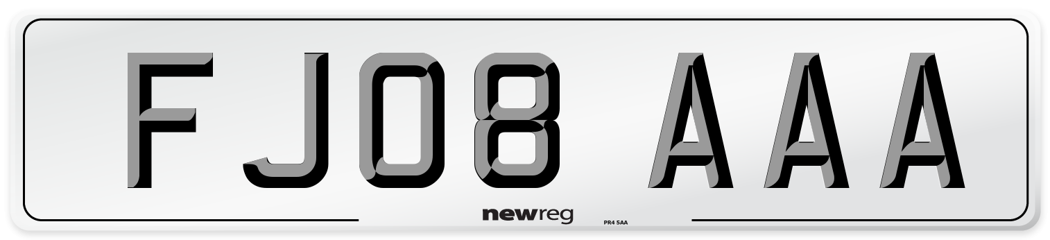 FJ08 AAA Number Plate from New Reg